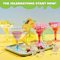 Vista 2 de JOYIN Paquete de 36 vasos de plástico de margarita de 12 onzas, desechables, decoración de fiesta de Cinco de Mayo, para diversión de suministros