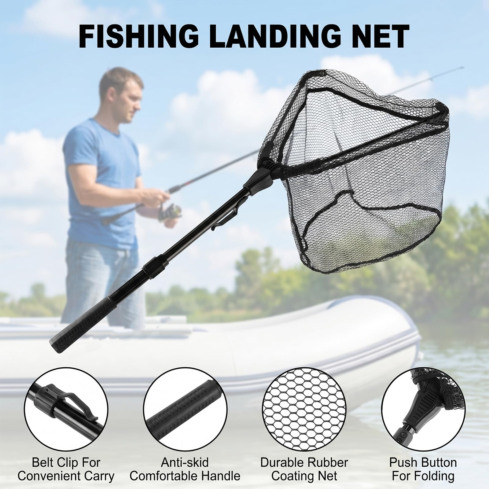 Fishing Tool Kit: Net, Gripper & Pliers - Mouhike -4