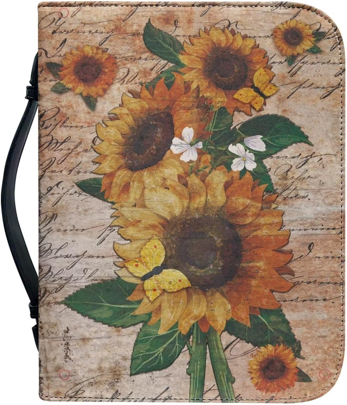 Bible Cover Study Bible Carrying Case PU Leather Waterproof Bible Bag with Handles Durable and Sturdy