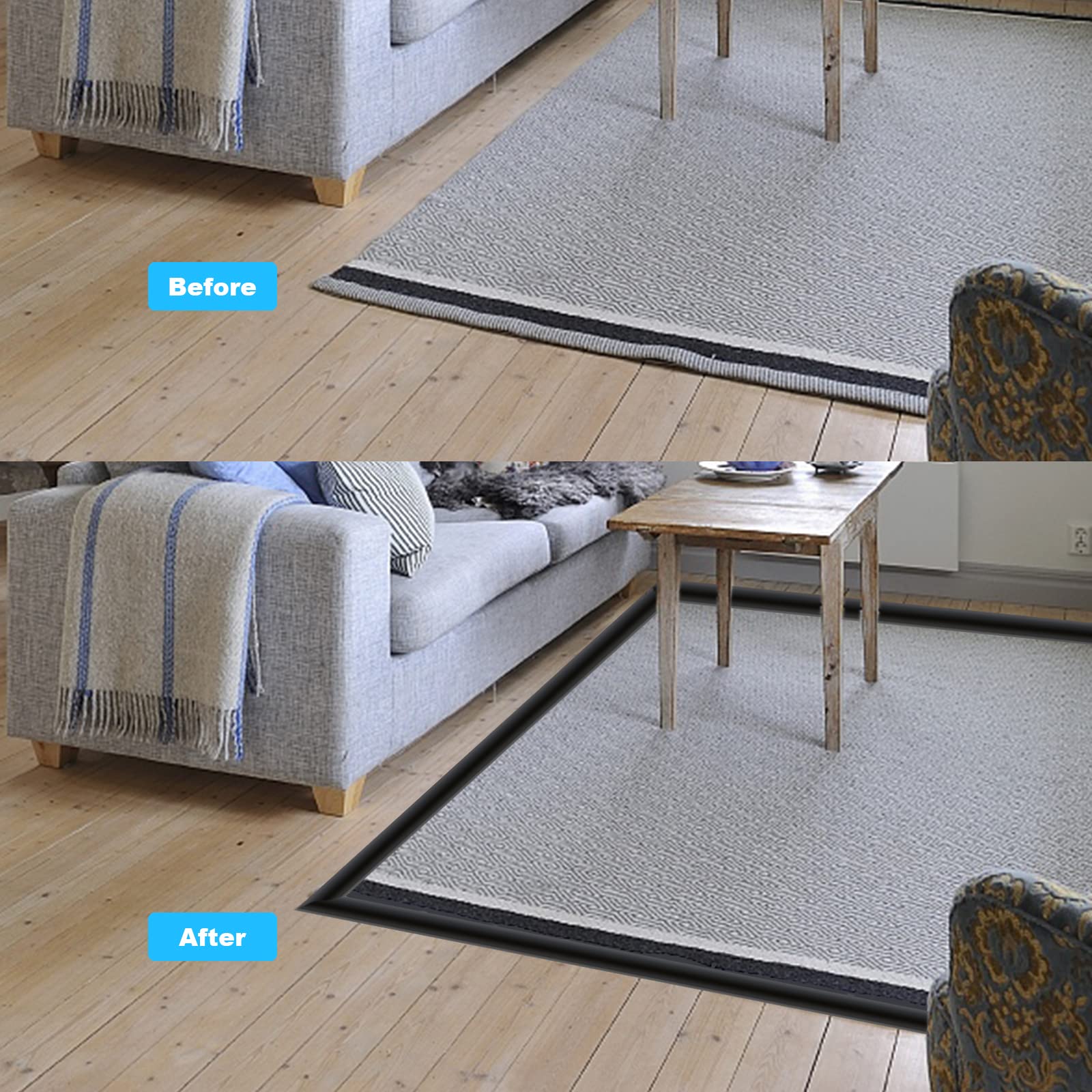 Profilo Transizione Pavimento Autoadesivo - Listello PVC 2m X 5cm Per Giunzioni