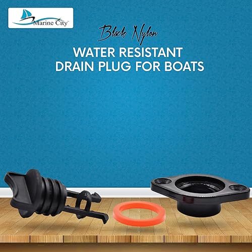 Miniatura 2 de MARINE CITY Tapón de drenaje de nailon negro resistente al agua de 34 pulgadas para barcos, kayaks, canoas, botes inflables, balsas (paquete de 1)