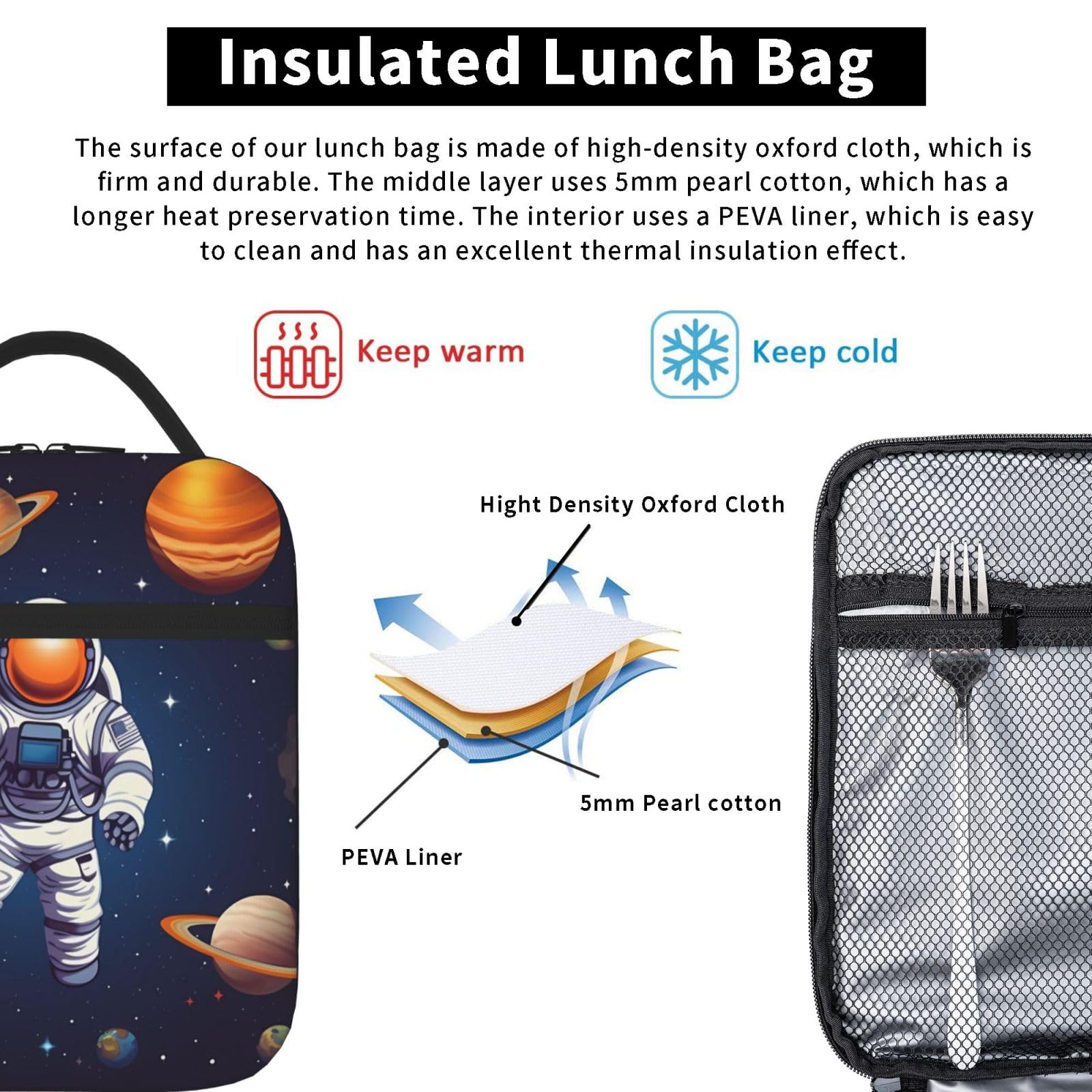 Nograx Borsa termica per il pranzo con stampa di polli, per donne e uomini, riutilizzabile, portatile, per viaggi, lavoro, picnic