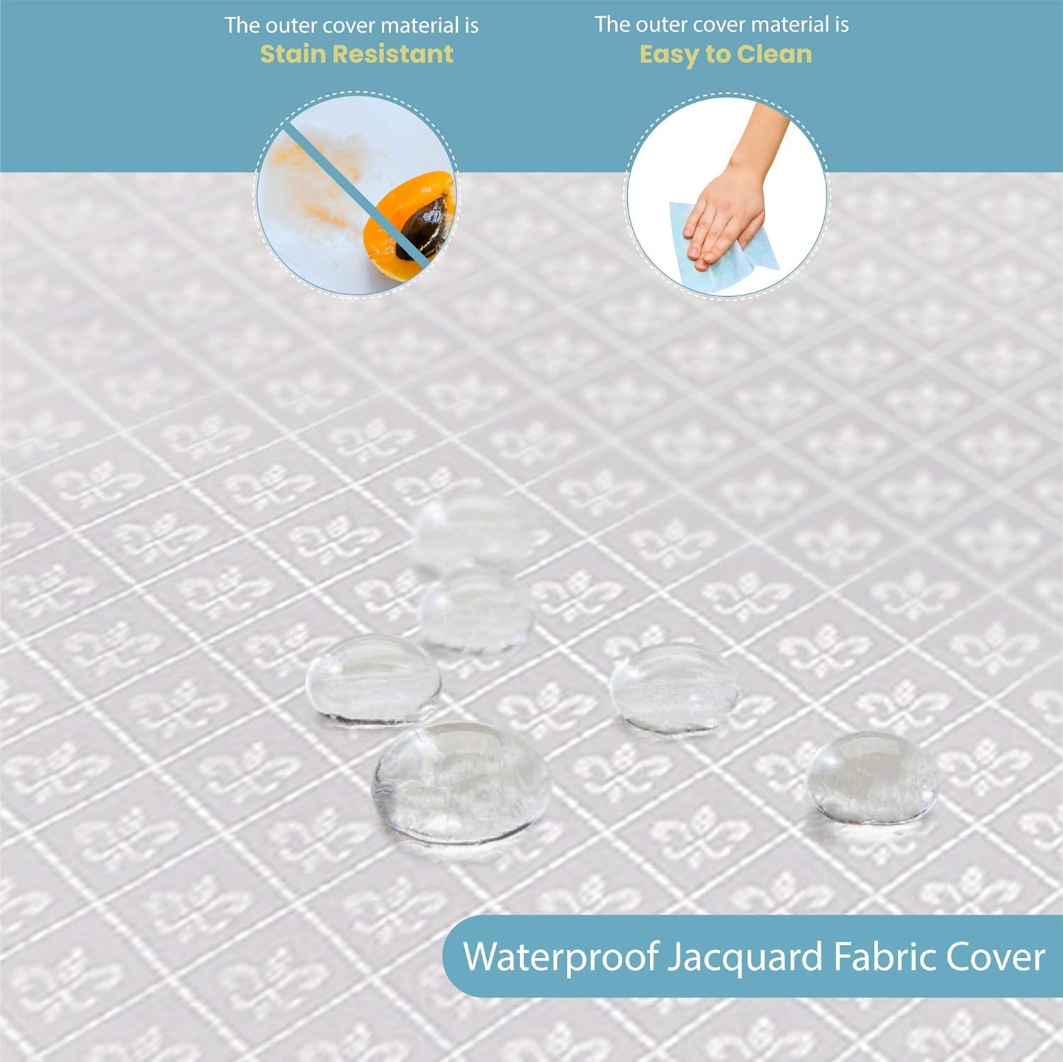 LA Baby 3" Waterproof Mini/Portable Crib Mattress Pad with 100% Organic Cotton Layer, for Non-Full Size Cribs Only - Made in USA