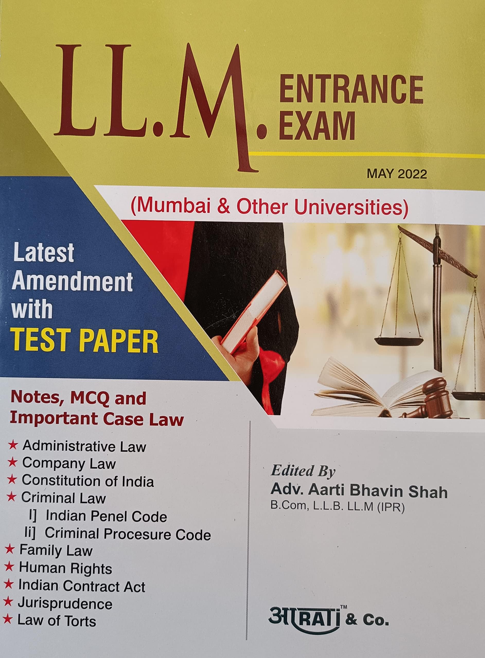 Aarti & Company's LL.M Entrance Exam 2018 (Mumbai & Other Universities) by Cyrus Pooniwala Paperback – 1 January 2017