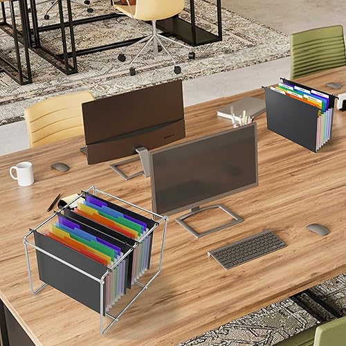 Miniatura 7 de Carpetas colgantes de plástico expandibles para archivador, pestaña de corte de 13, carpeta divisora de acordeón de 7 bolsillos, pestañas