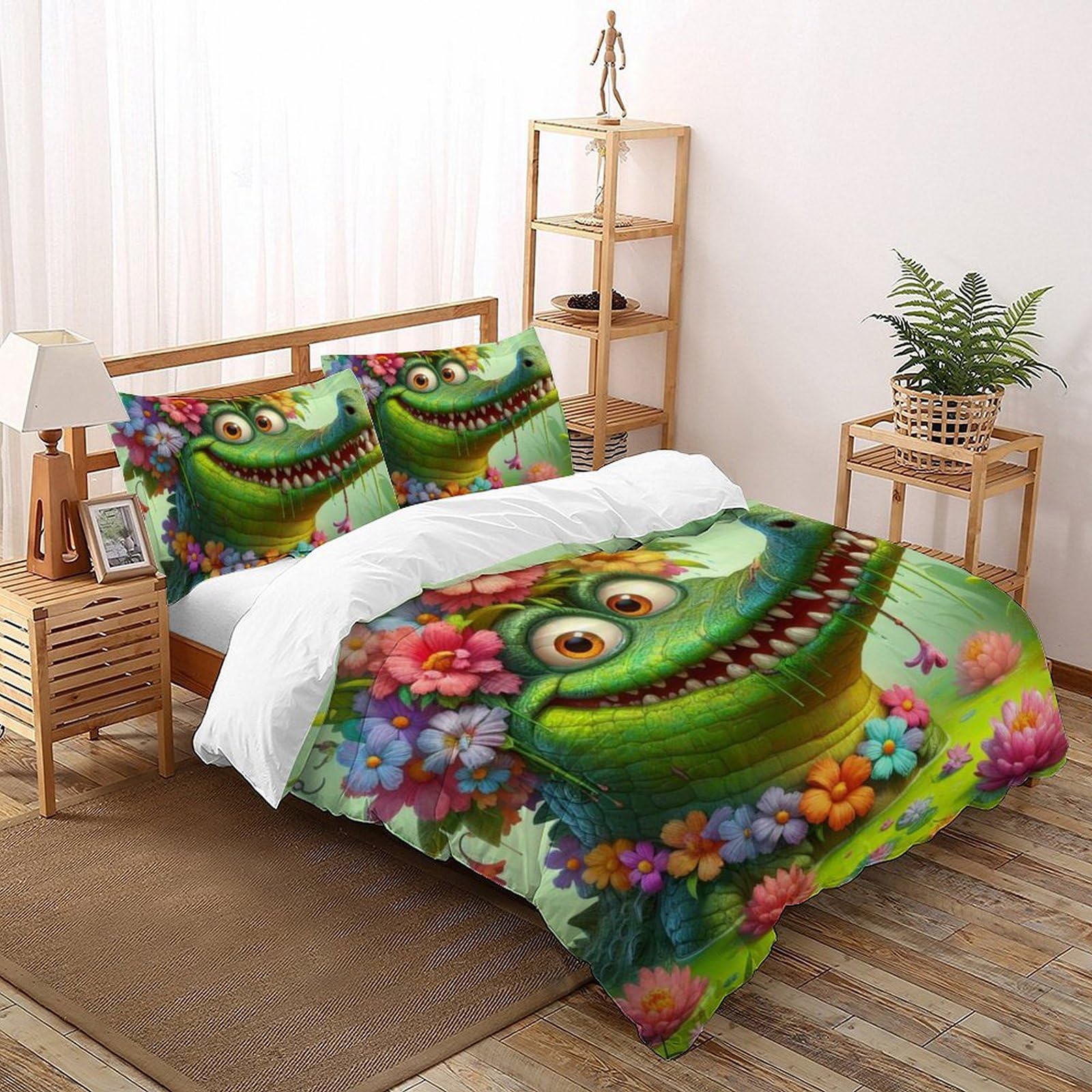 Housse de couette crocodile douce pour créer un cocon réconfortant dans leur lit