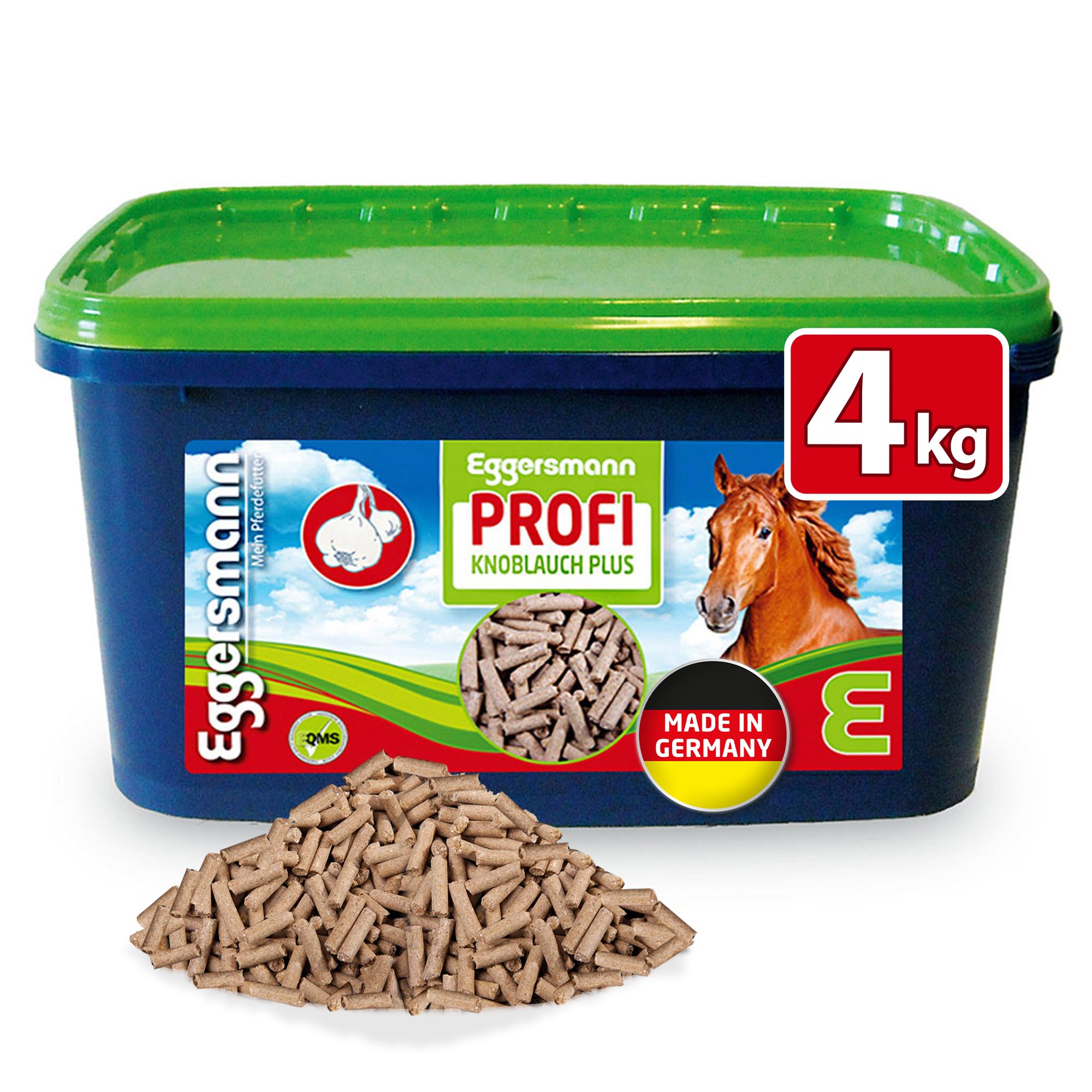 Eggersmann Mein Pferdefutter Aglio Professionale Plus 4 kg – Mangime complementare per Cavalli – Contro Mosche, Freni e zanzare – Supporta Il metabolismo e la Difesa immunitaria