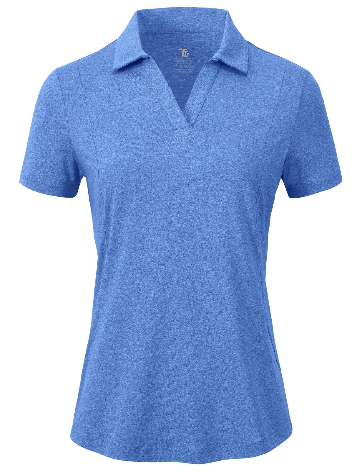 BGOWATU Women's Short Sleeve Golf Tennis Polo Shirts V Neck Collared Workout Tops UV Protection Dry Fit