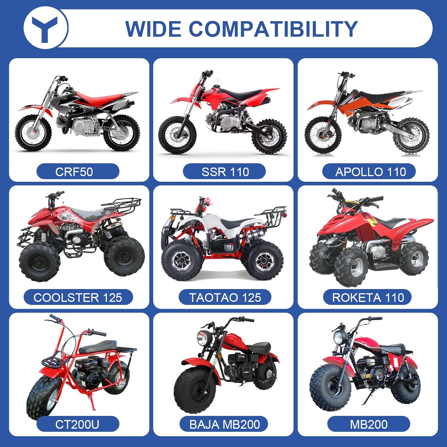 YOXUFA 420 Chain 132 Links Replacement for 110cc 125cc 70cc 50cc SSR TaoTao Apollo Coolster Kazuma Pit Dirt Bike ATV 4 Wheel Predator 212 Coleman CT200U Baja MB200 Mini Bike Go Kart Gold Parts - Image 3