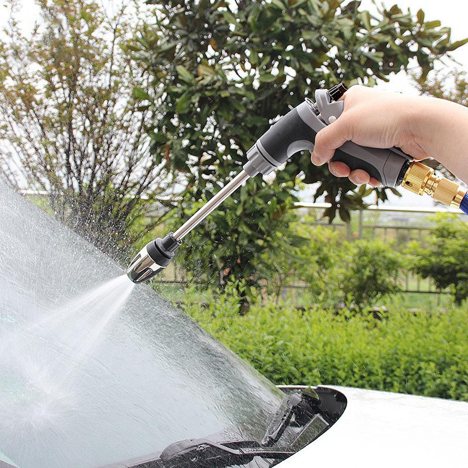Aquoxis Pressure Washer – 15x More Powerful Than Hoses, Durable Stainless Steel,Easy Installation,Universal Compatibility, 360° Rotating for Three Spray Modes with Foam Pot — view 2