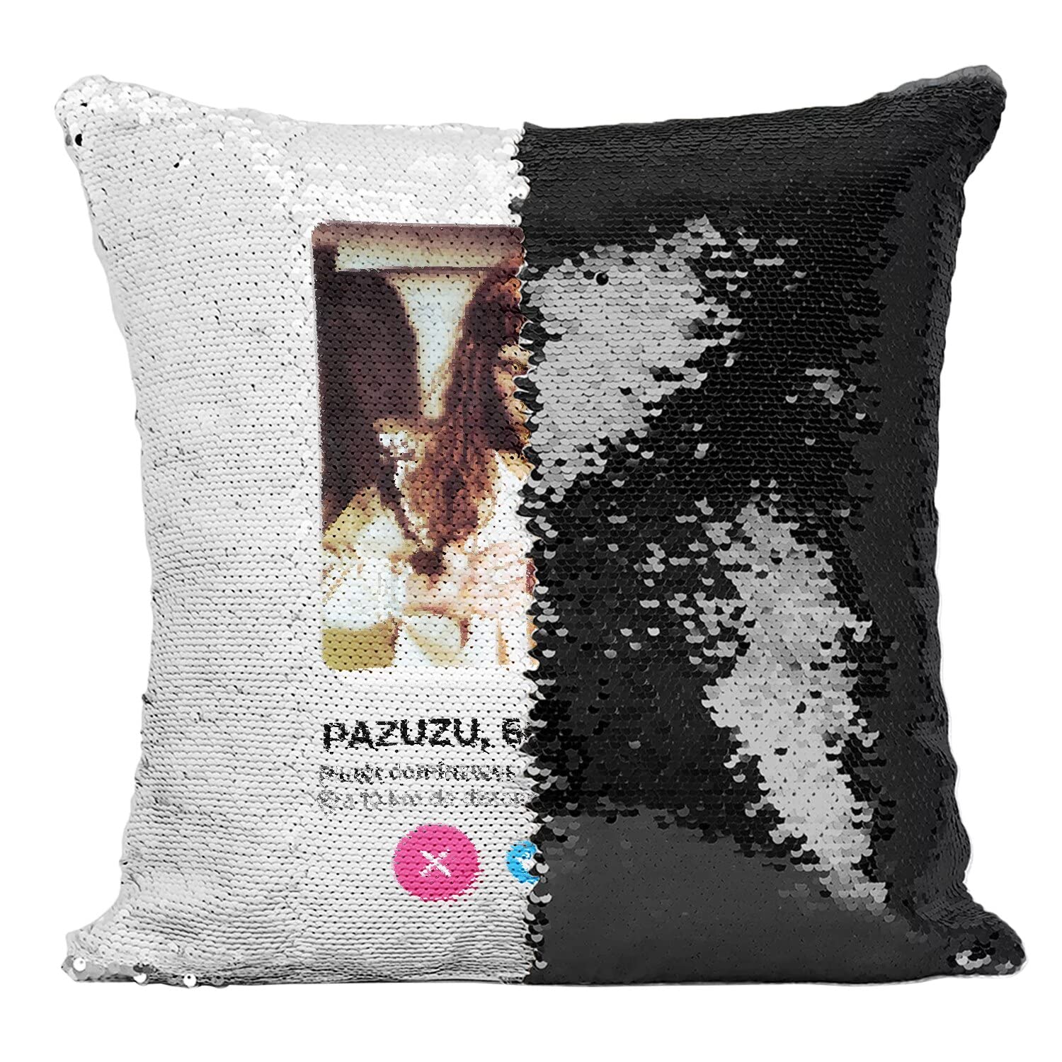 Coussin paillettes noir Pazuzu Exorciste pour canapé de salon