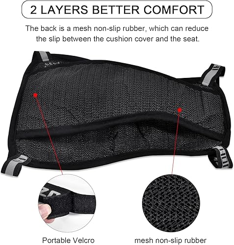 Miniatura 5 de Cojín de asiento de motocicleta con refrigeración por aire 3D de malla para asiento de motocicleta, almohadillas protectoras para glúteos, funda de