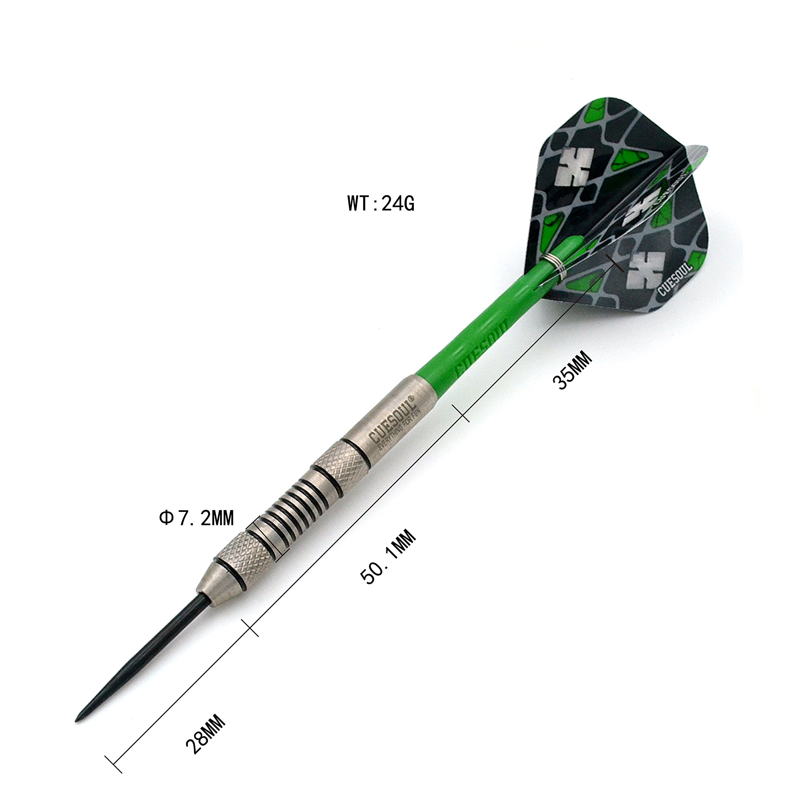 Black Scorpion CUESOUL 24g Steel Tip 90% Tungsten Darts Set with