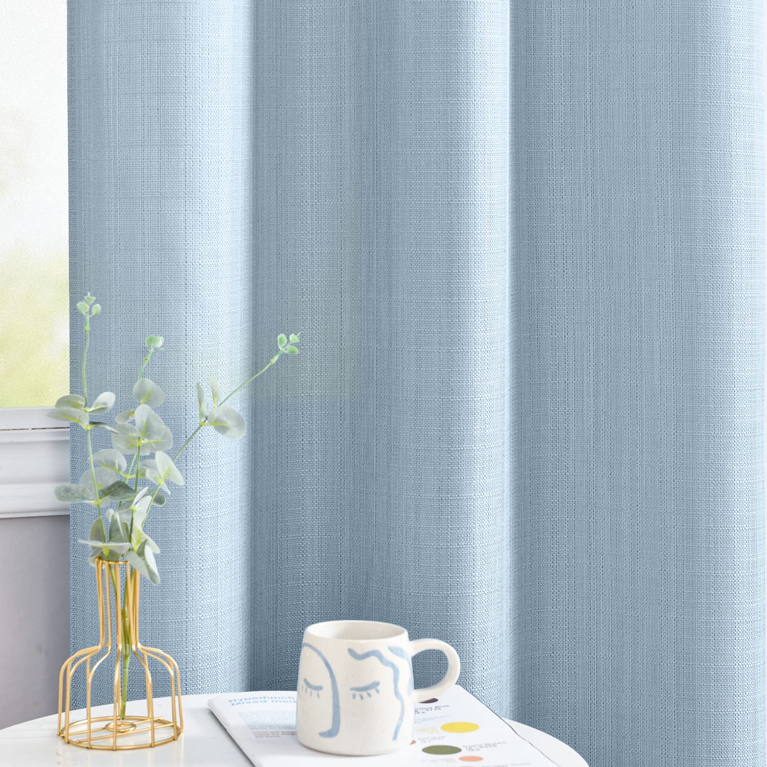 Amazon.com: jinchan Blue Curtains for Living Room Bedroom Linen
