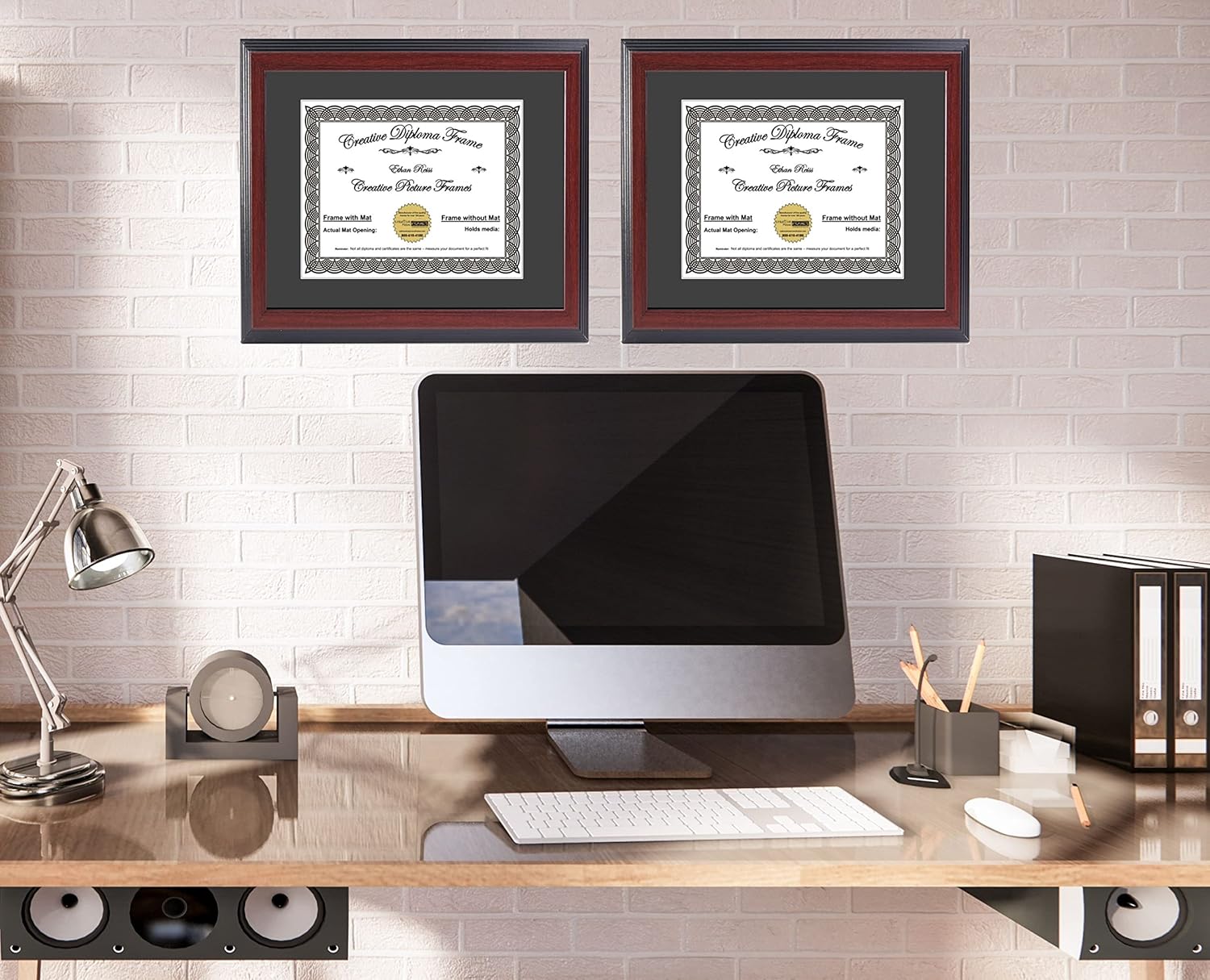 Creative Picture Frames 7x9 Majestic Mahogany Diploma Frame with Black Mat including Glass | Frame Holds 8x10 Media without Mat