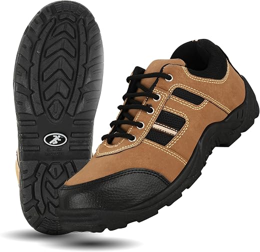 ELECANT Lace-up Steel Toe Safety Shoes for Factory and Industrial Work for Men