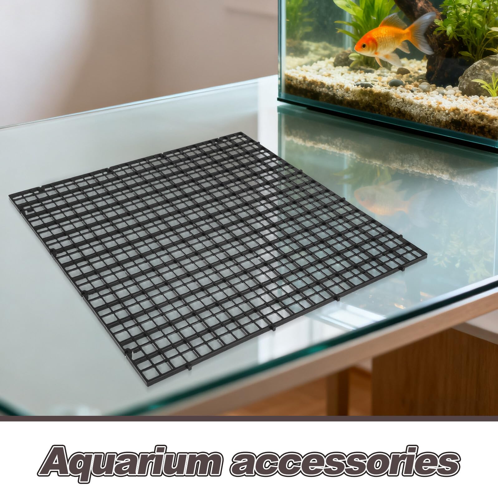 Alasum Aquarien Trennwand Bodenfilterplatte 8 Stück-Pack Kunststoff Schwarz
