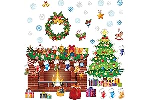 Christmas Bulletin Board Xmas Classroom Decoration Christmas Tree Cutouts Fireplace Poster Wreath...