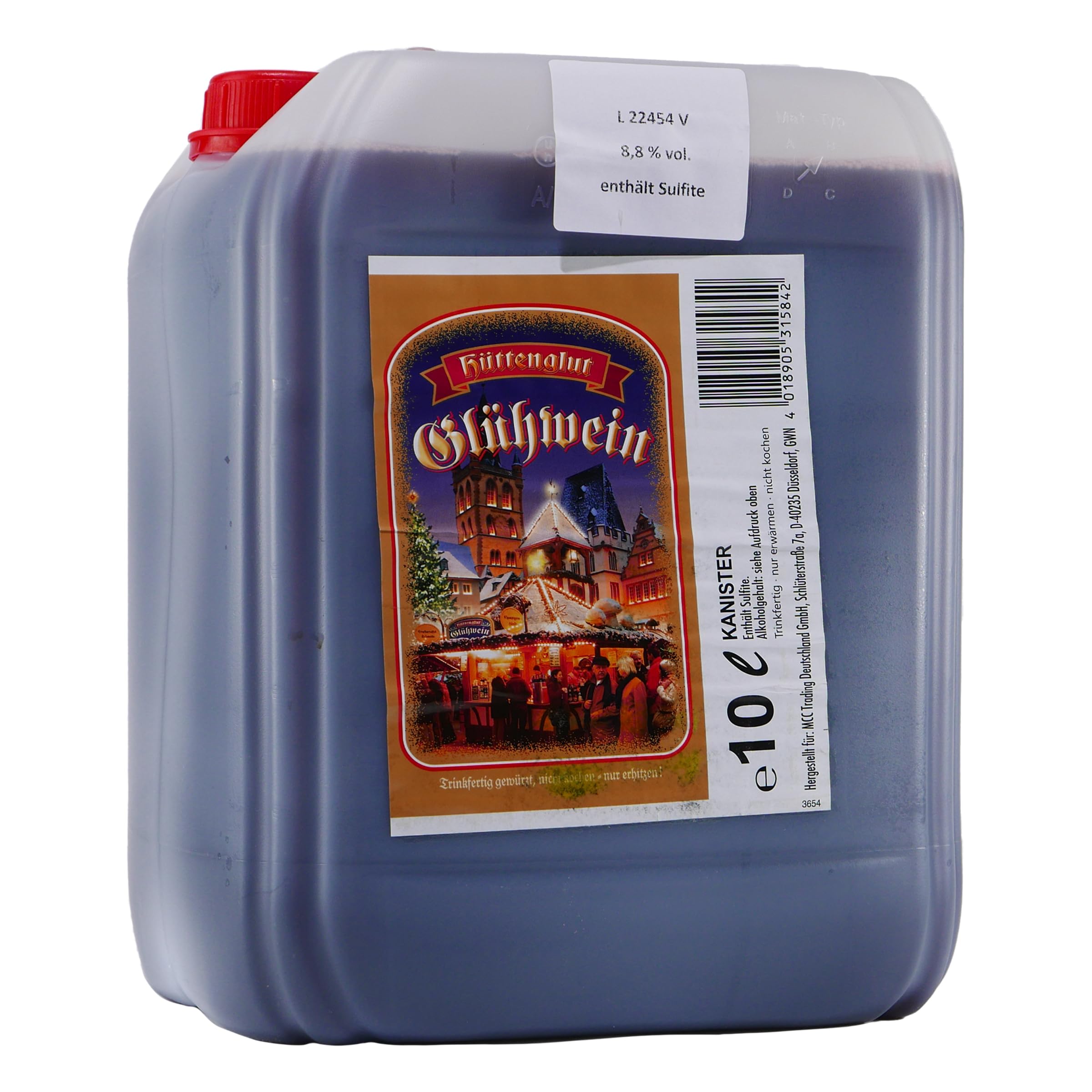 Glühwein Hüttenglut 10 Liter Kanister 8,9% vol.