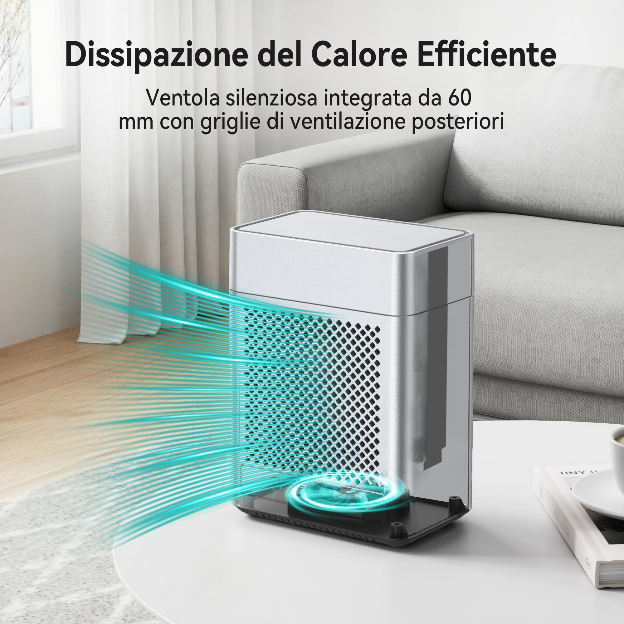 Yottamaster 2 Bay Case per Disco Rigido, 3,5 HDD USB-C 5Gbps, Coperchio Magnetico, Installazione Senza Attrezzi, Fino a 24TB × 2, Ventola da 60 mm, Funzione di Sospensione Automatica (senza RAID)