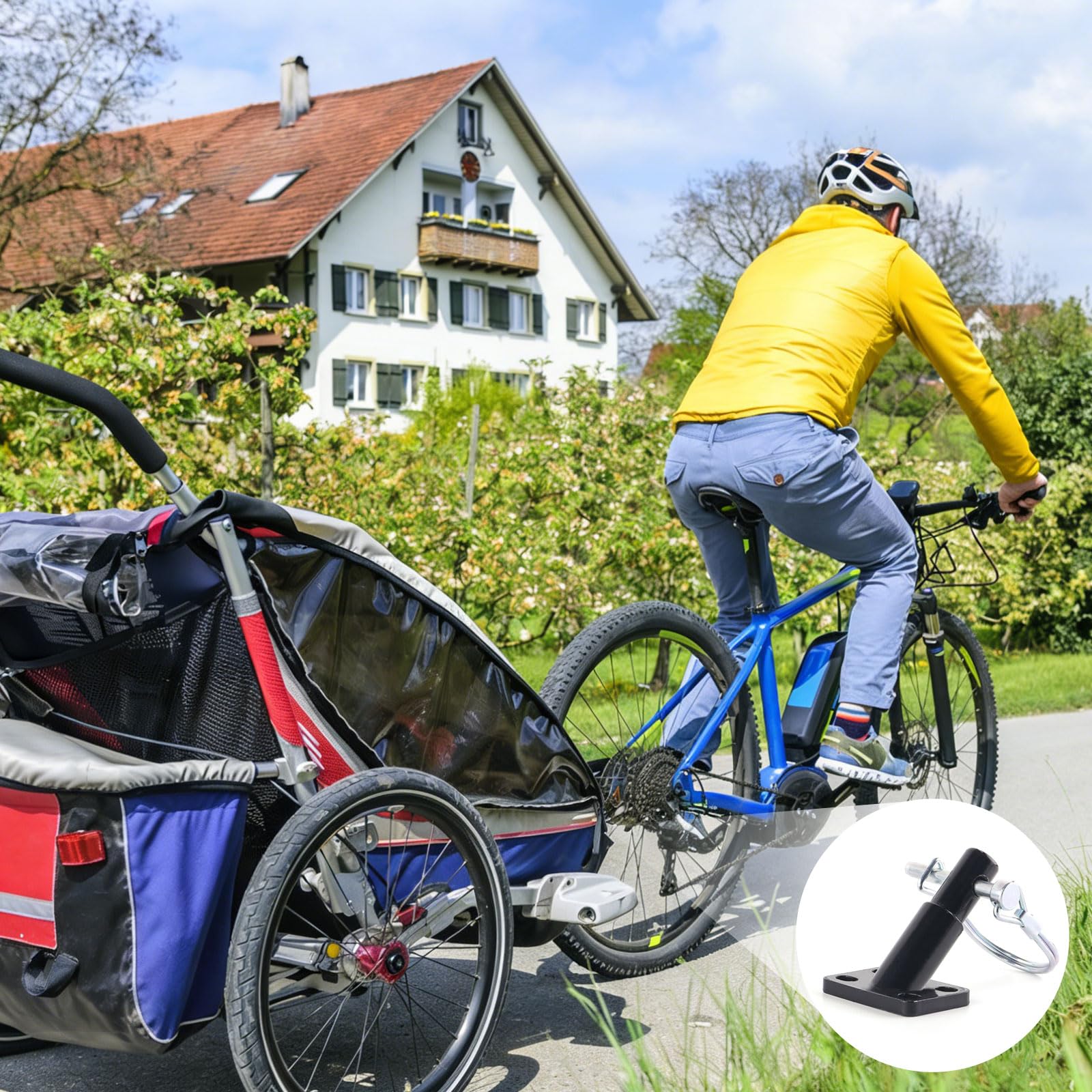 Gancio di traino per bicicletta con perno di sicurezza