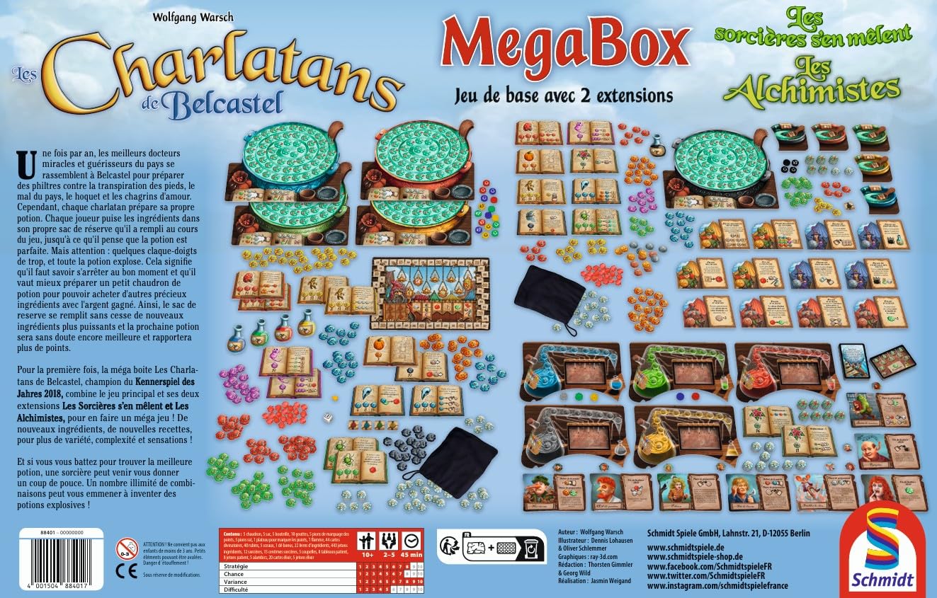 Schmidt Spiele 88401 Charlatans Megabox, Gra strategiczna