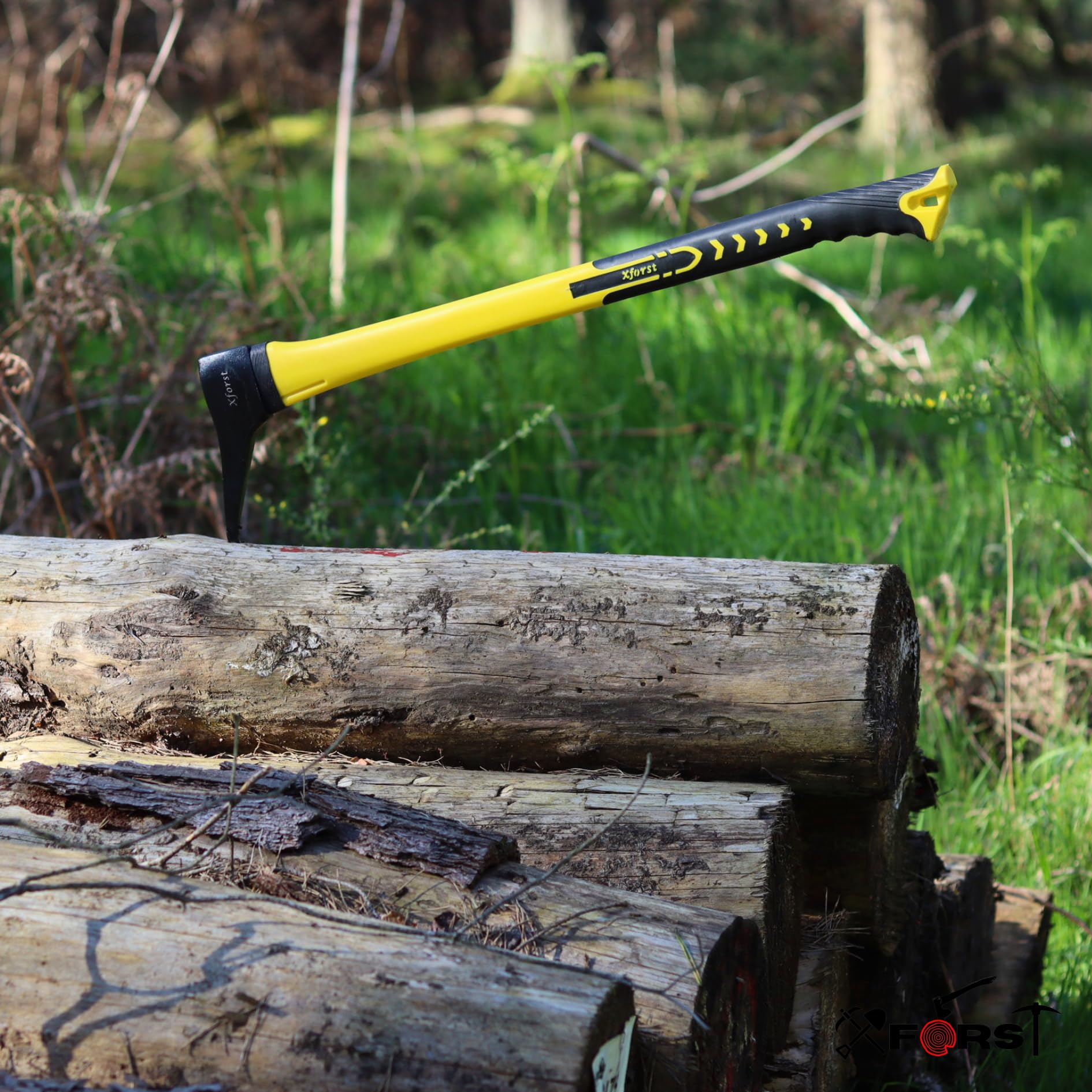 Xforst Sappie Forst 70 cm – Profi-Handsappie Sapie mit Fiberglasstiel & gehärteter Stahlklinge | Forstwerkzeug zum Wenden, Heben, Tragen von Holz & Brennholz | Fällheber, Stammwender P55FL