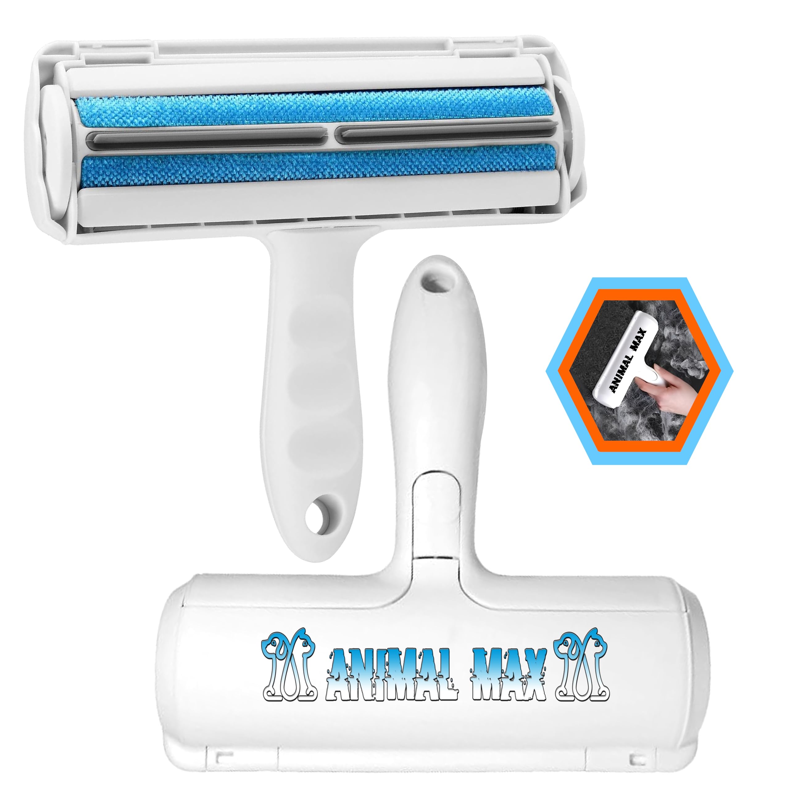 ANIMAL MAX - Quita Pelos Mascotas, Rodillo Quita Pelos para Gatos y Perros, Cepillo Removedor de Pelo de Reutilizable y Lavable, para Ropa, Sofá, Camas, Alfombras, Tapicería de Coches
