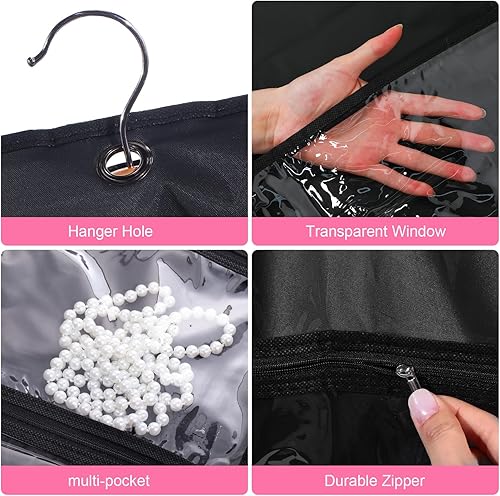 Miniatura 3 de 6 bolsas de ropa de PVC transparente de 24 x 50 pulgadas, bolsas para disfraces de baile, bolsa de competencia de baile con cremalleras de estante y