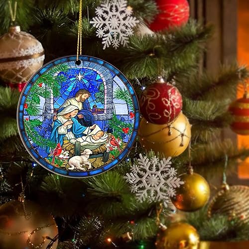 Miniatura 5 de Adornos de Navidad cristianos, adornos de Navidad cristiana para árbol de Navidad, adornos de Navidad de Jesús, decoración de árbol de Navidad,