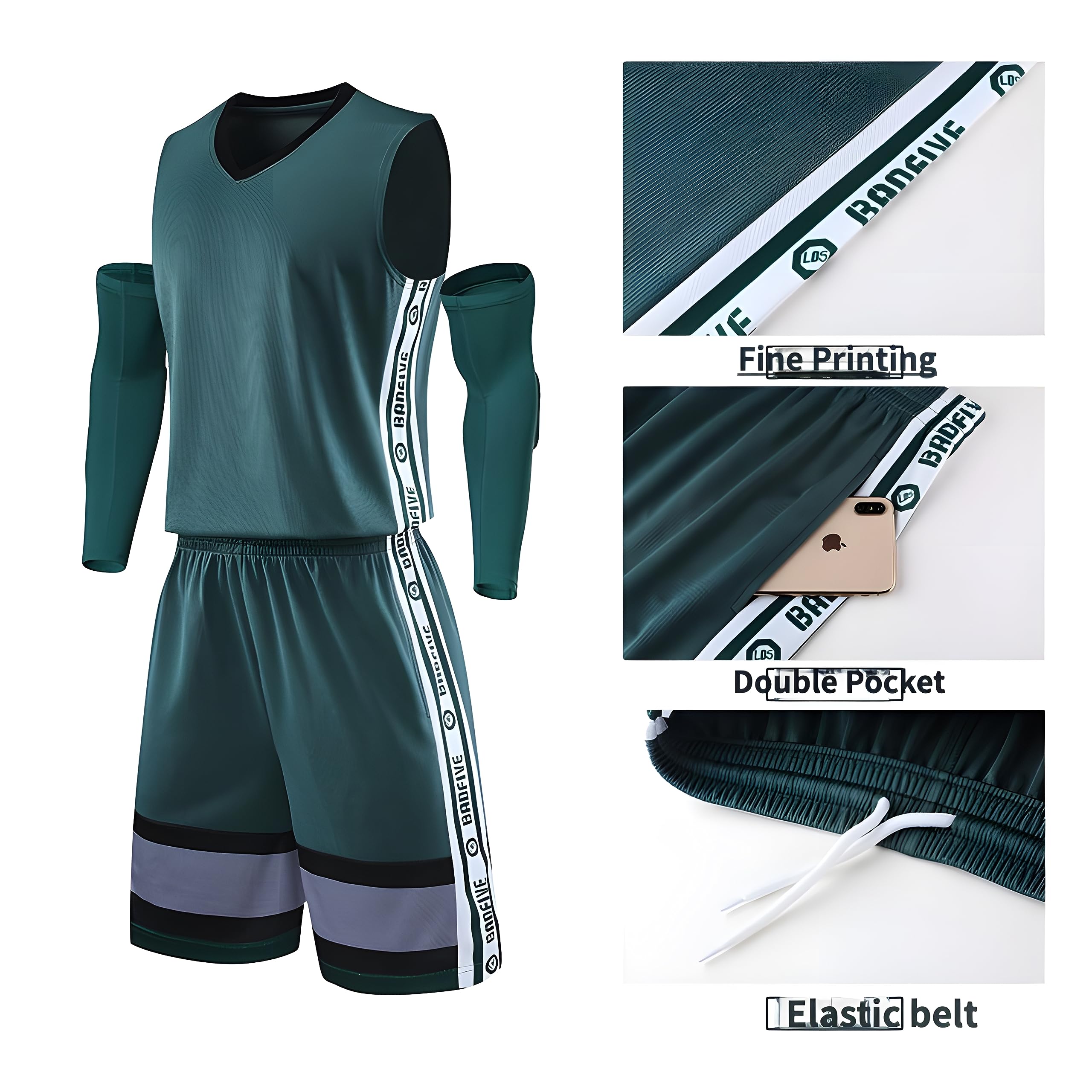 Custom Basketball Jerseys Any Name Number Team Logo -Moisture Wicking- Basketball Jerseys for Men Boys Kids Adult in (Green)