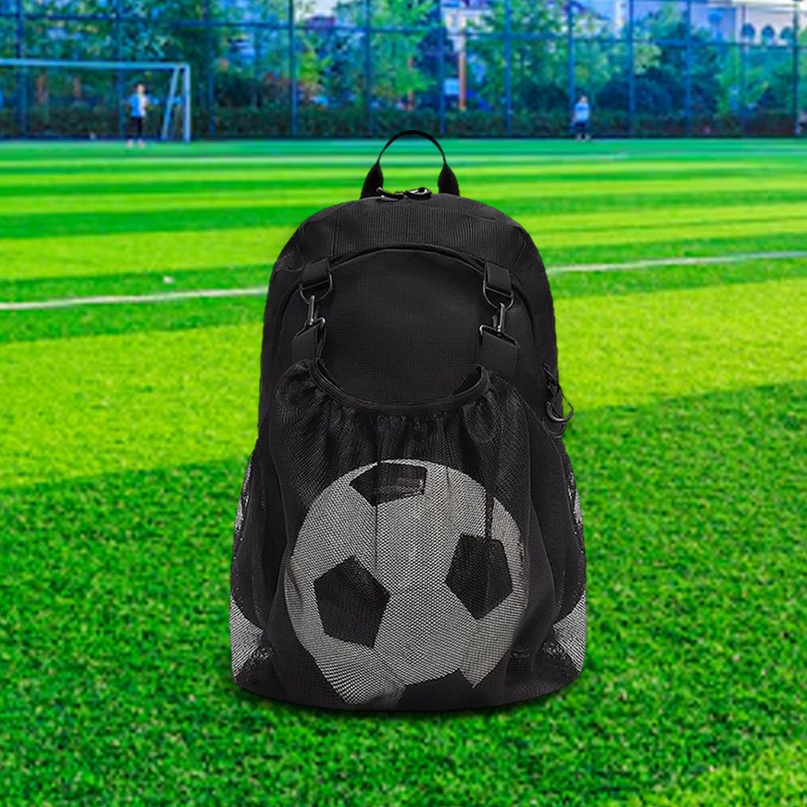 Zaino da Basket, Borsa Sportiva Multifunzionale con Porta Pallone da Calcio Separato.