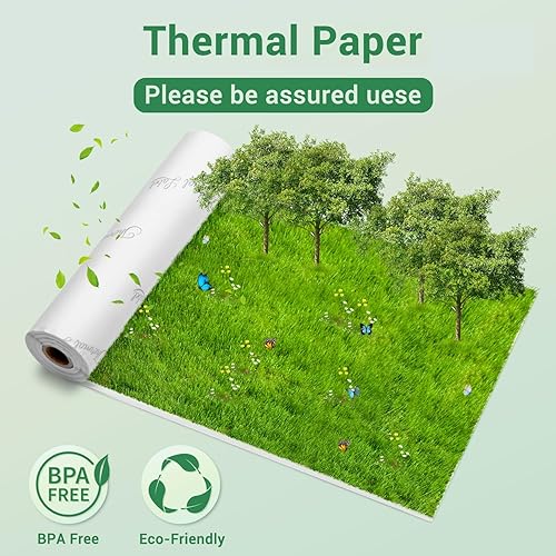 Miniatura 4 de Phomemo - Papel térmico autoadhesivo blanco papel adhesivo de 43 pulgadas para impresora térmica Bluetooth Phomemo M04SM04S negro sobre blanco 3