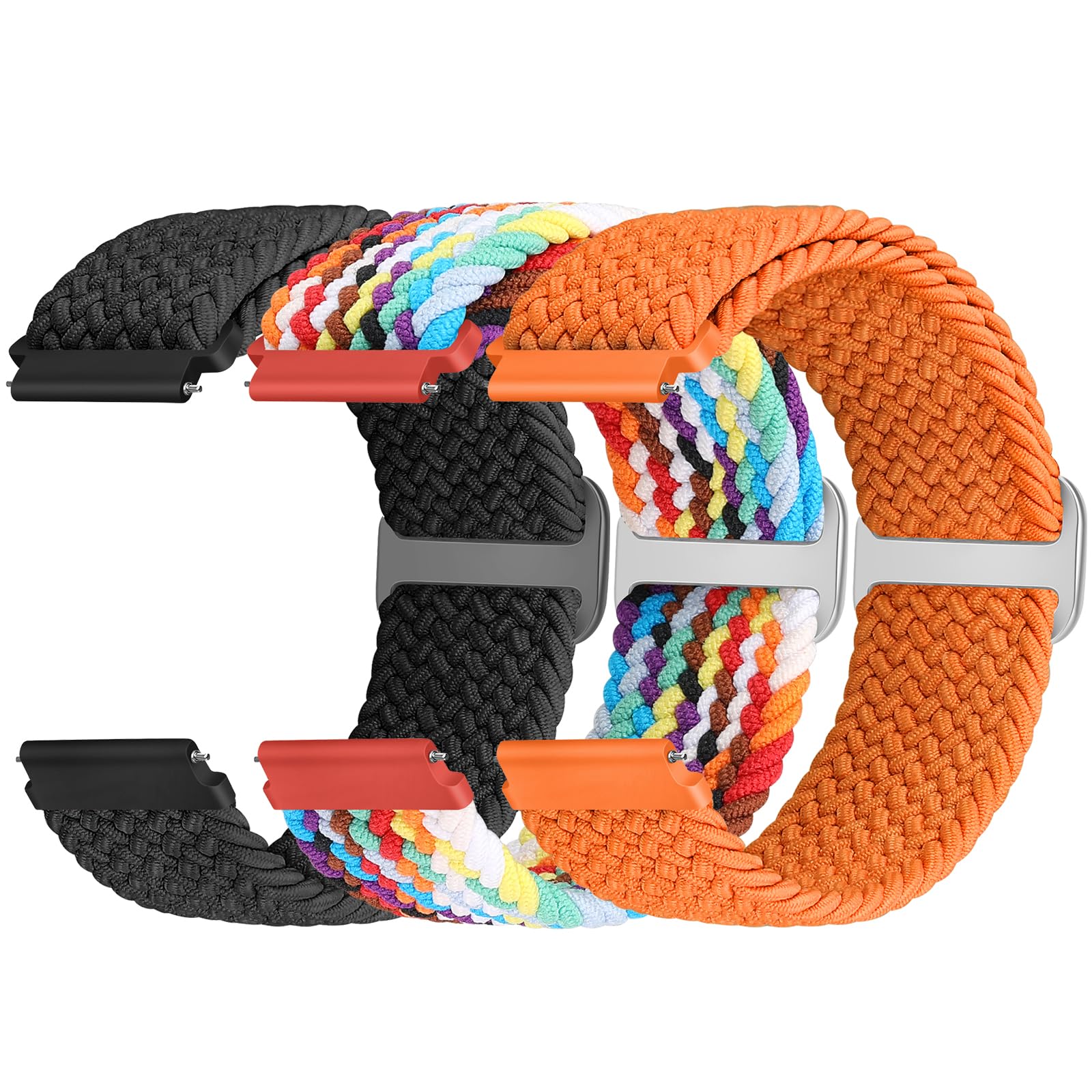 18mm Geflochtenes Nylon Sport Armband Kompatibel mit Garmin Venu 4 41mm/3S 41mm/Venu 2S/Vivoactive 4S/Vivomove 3S/Active S/Forerunner 265S(42mm)/255S/Huawei Watch GT 6 41mm/5 41mm/GT 5 Pro 42mm