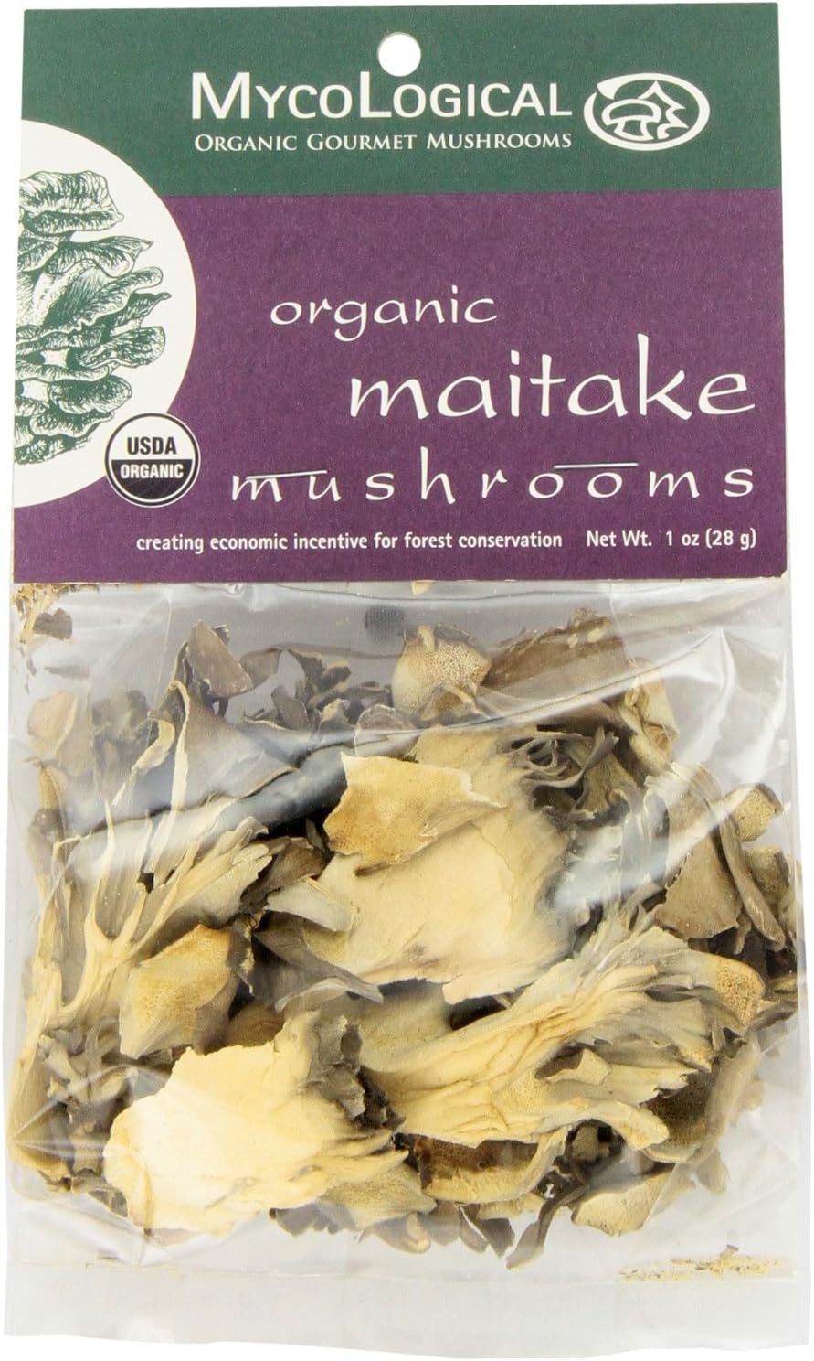 Mycological Dried Organic Maitake Mushrooms, 1 Ounce Package
