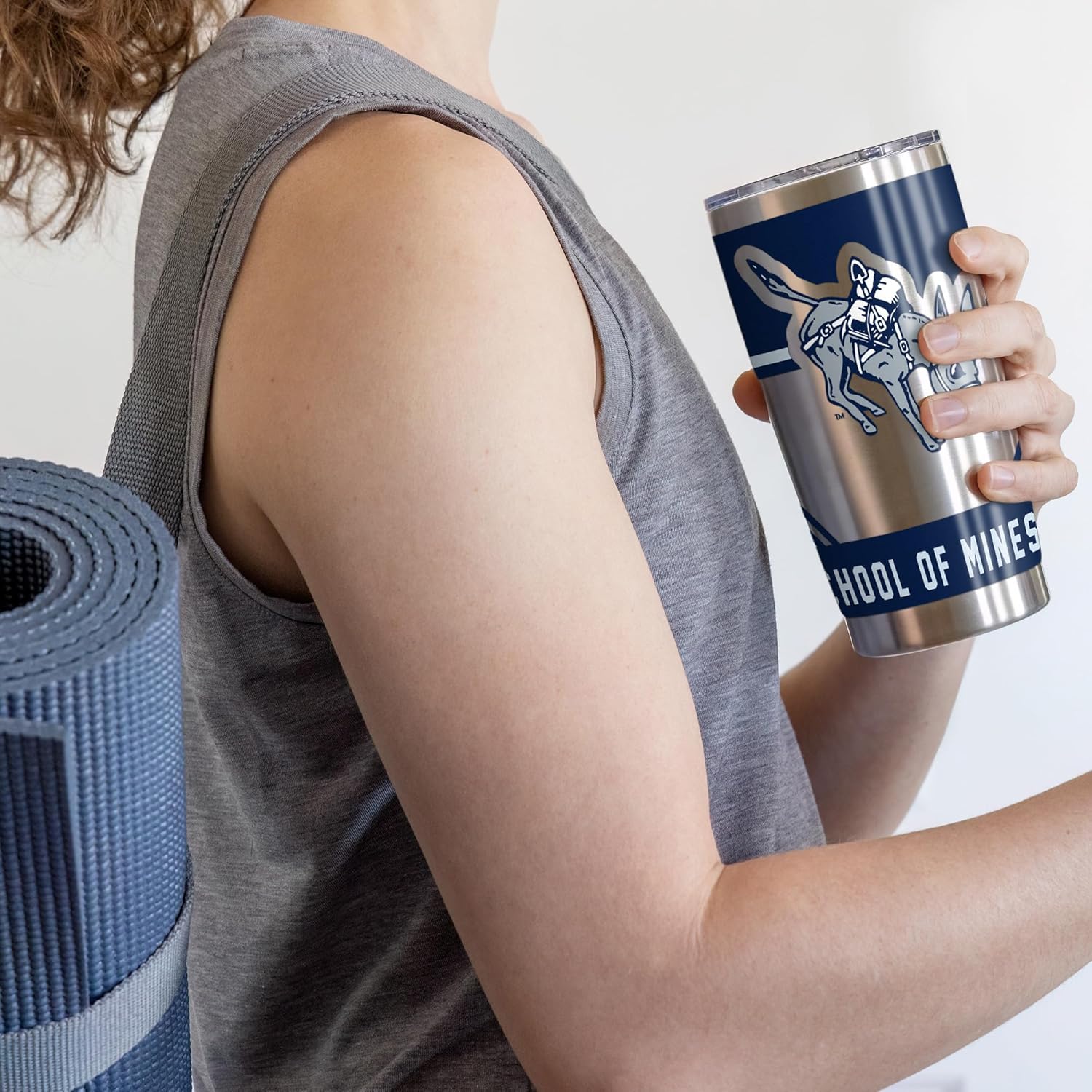 Rico Industries NCAA Colorado Mines Orediggers Standard 20oz Stainless Steel Tumbler with Lid - Great For Coffee, Tea, Water or Cocktails