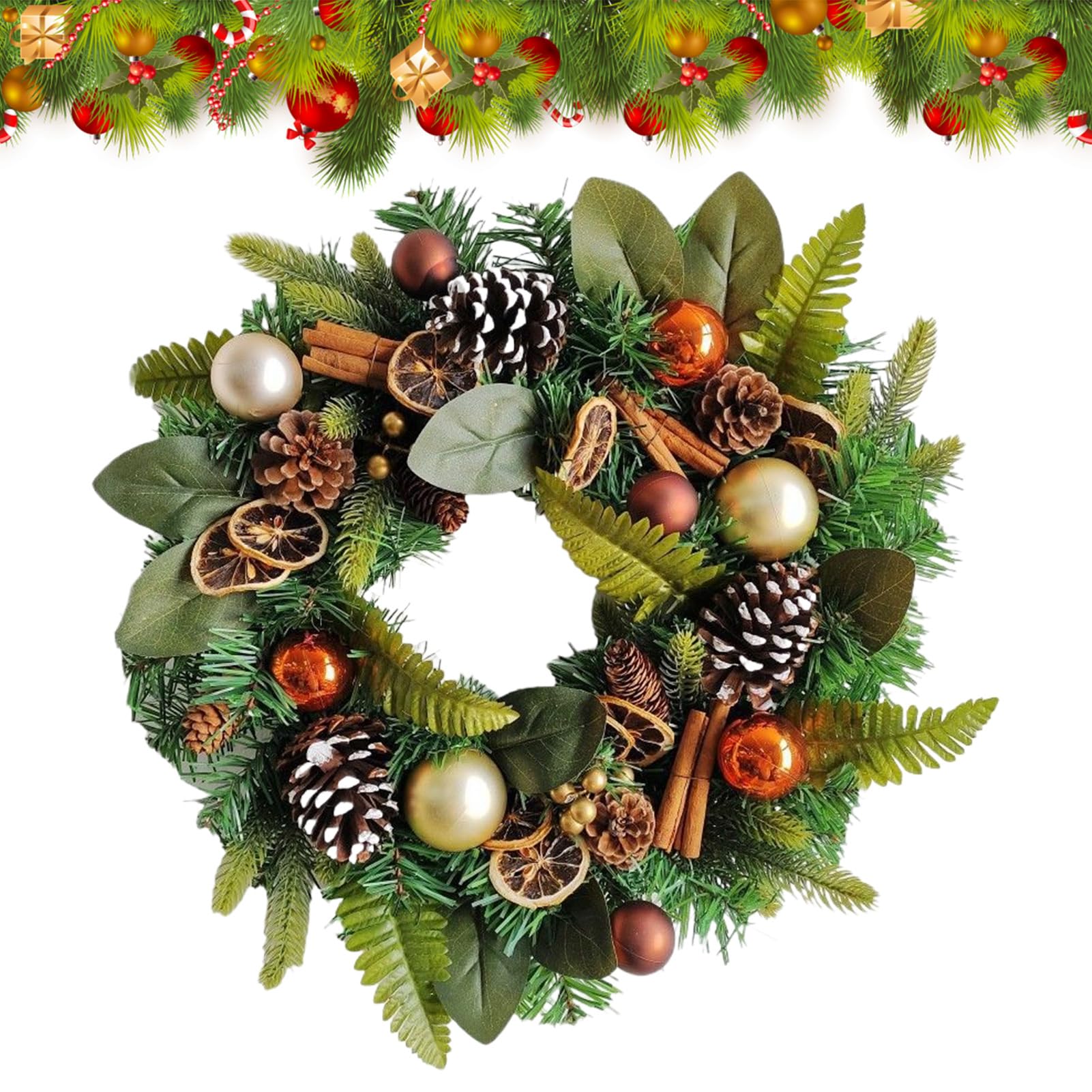 Couronne De Noël Pour Porte Décoration Maison Verdure Artificielle