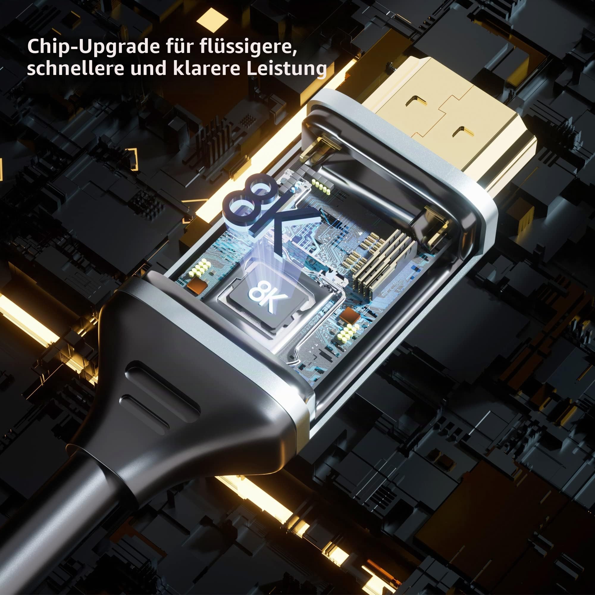 fairikabe 8K HDMI auf Displayport Kabel, USB betrieben, für Xbox Series X, PS4, PS5, PS4 Pro, HDMI 2.1 Quelle auf Display Port 1.4 Adapterkabel 6,6 Fuß, Unidirektionaler HDMI-Stecker auf DP-Stecker