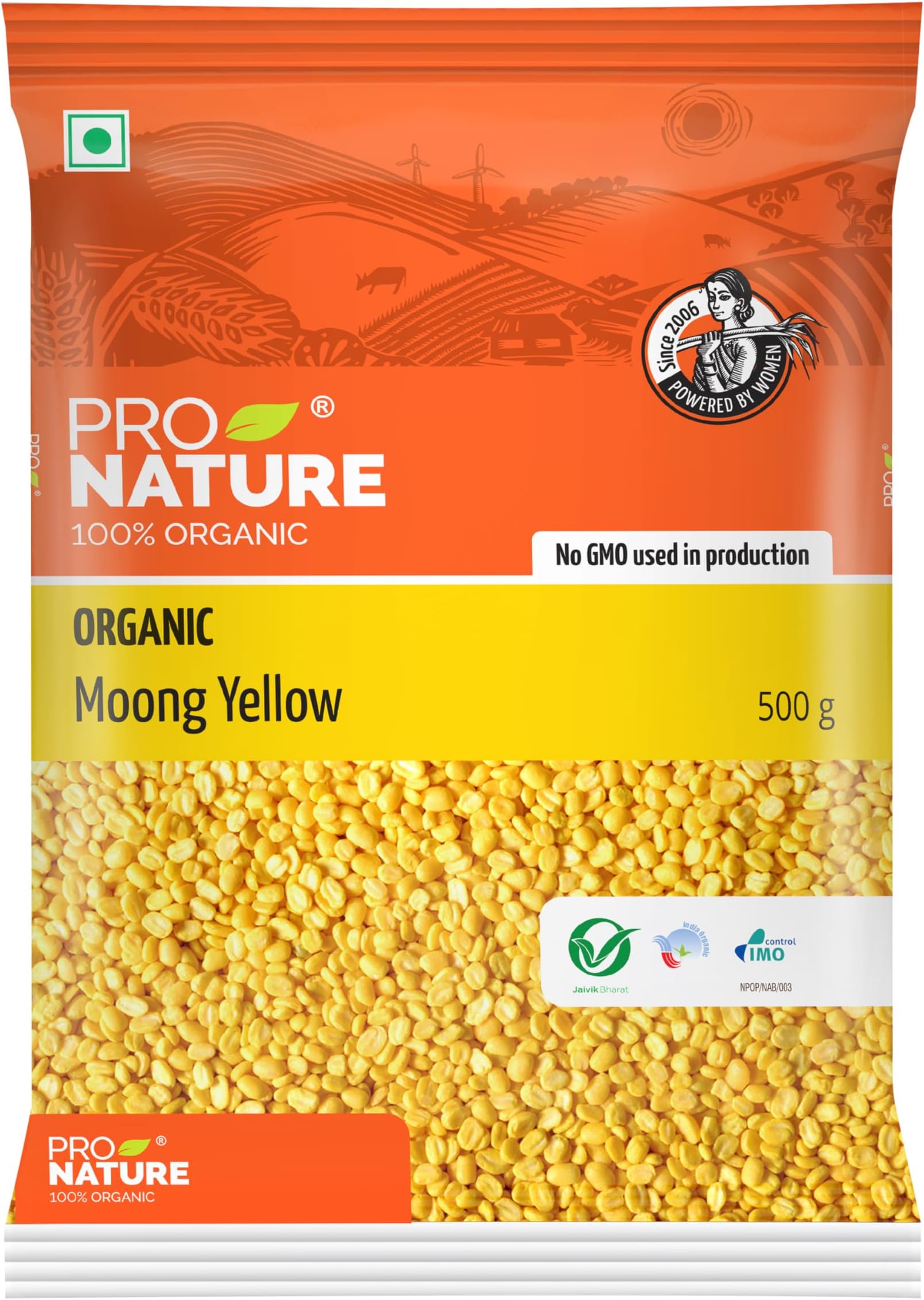 Pro Nature Organic Moong Yellow, 500 Gm