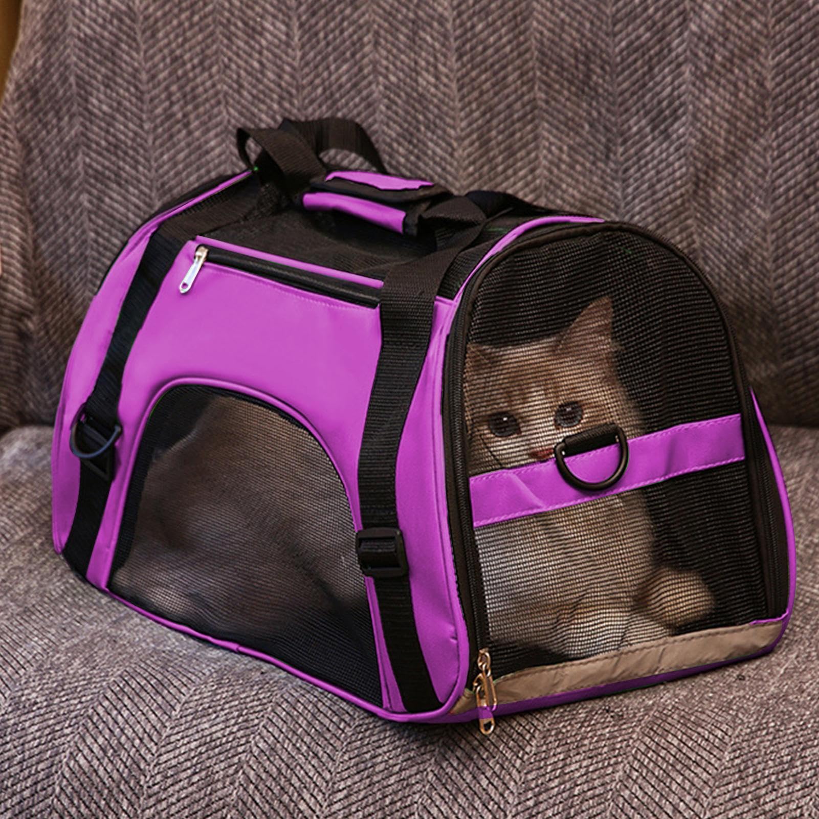 Transportín para Perros,Caja Transportadora para Gatos | Transportín Portátil Ergonómico Y Transpirable para Senderismo, Exteriores, Paseos Y Camping para Mascotas