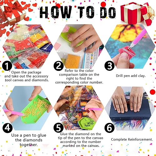 Miniatura 7 de Paquete de 4 kits de pintura de diamantes para adultos, kits de pintura de diamantes 5D por números, kits de arte de puntos de diamante, kits de