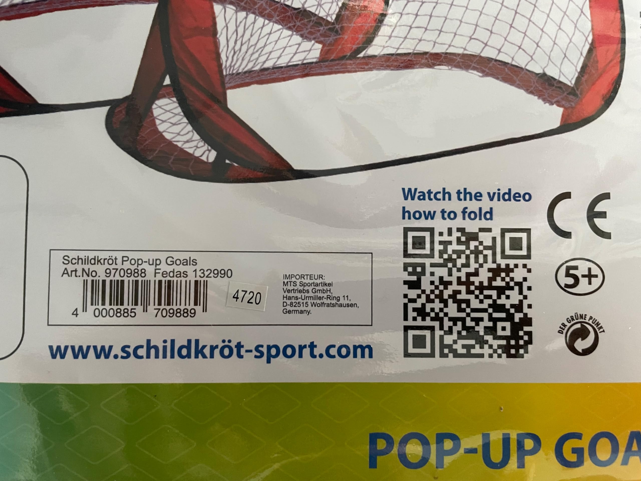 Schildkröt Pop-Up Goals, Set Of 2 Goals, 120 X 80 X 80 Cm, Self
