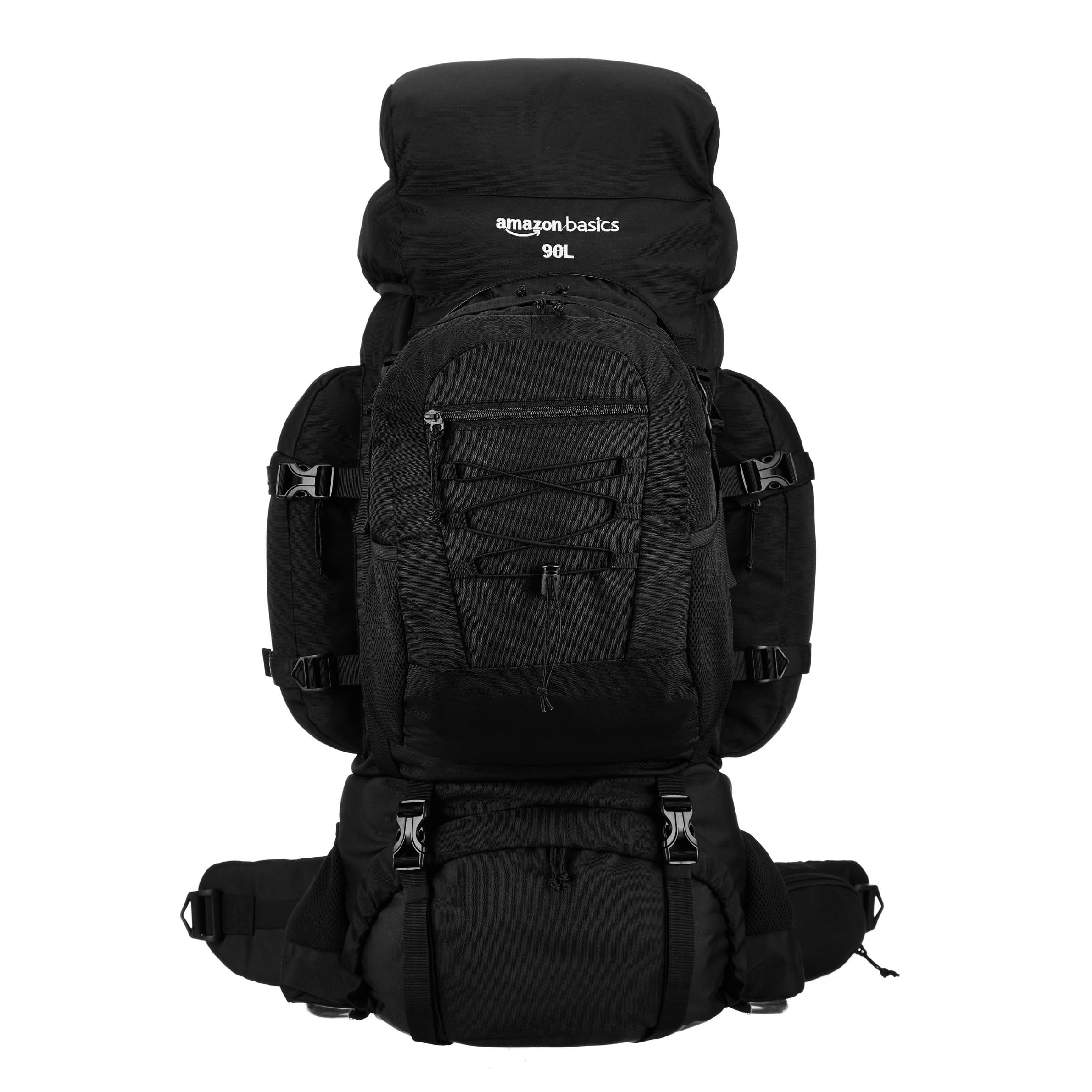 Internal Frame Rucksack with Detachable Bag & Rain Cover | Trekking | Travel Bag for Men & Women | Waterproof | Camping Rucksack | 90 Litres (Black)-image-35