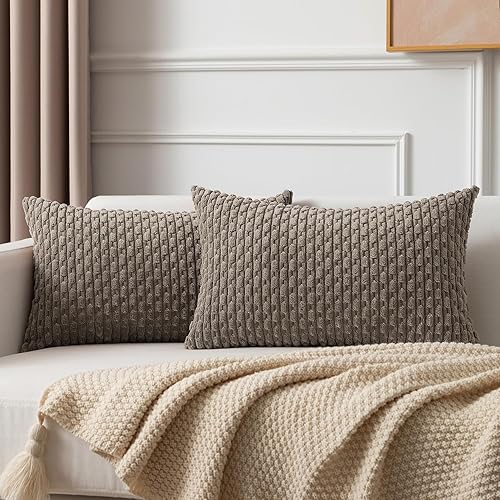 Kevin Textile Pack of 2 Light Brown Lumbar Decorative Throw