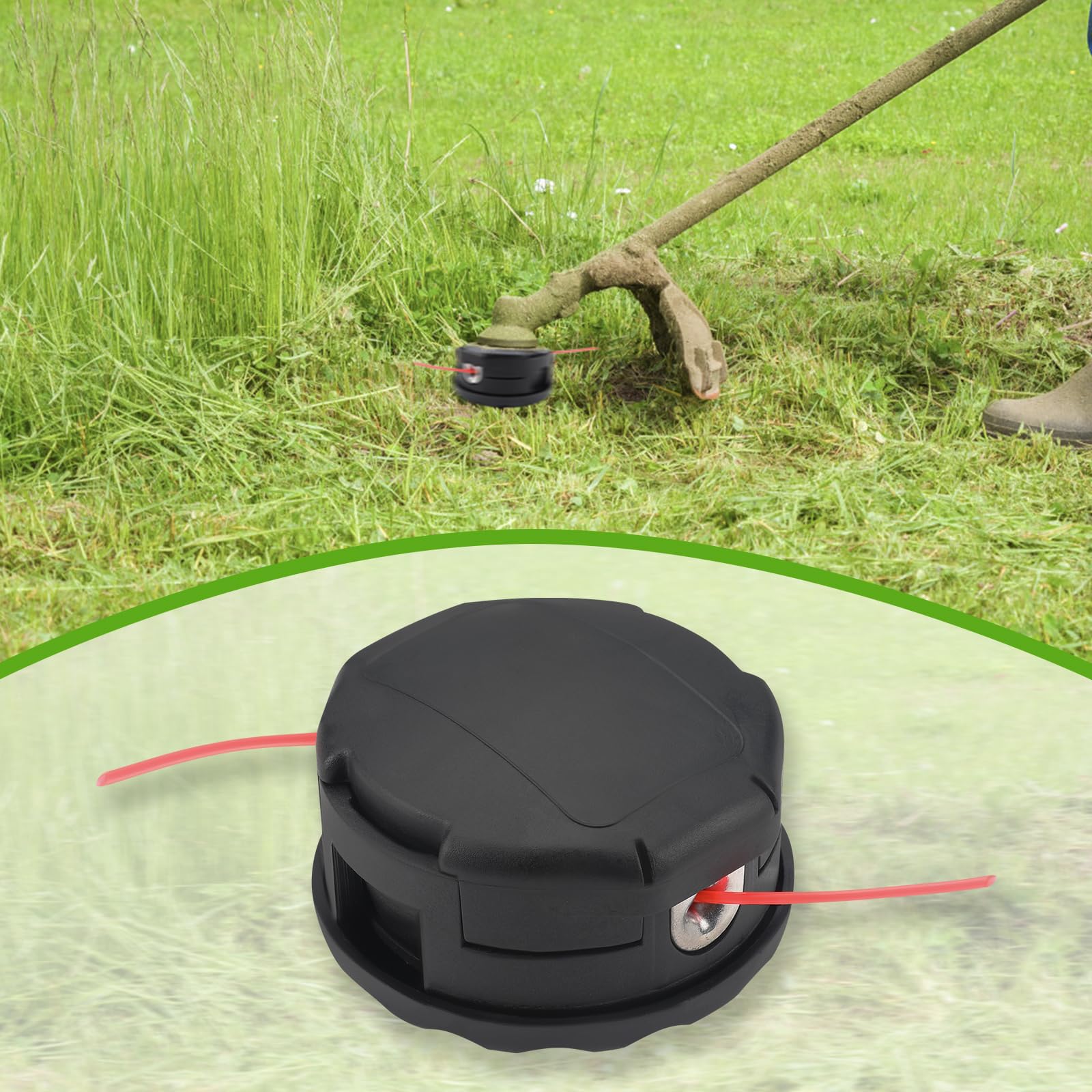 Kit de remplacement de tête de débroussailleuse sans outil, tête de coupe à fil M10 x 1,25 mm, haute résistance compatible W33d 34ter, jusqu'à 10 000 tr/min, pour pelouse, jardin et ferme