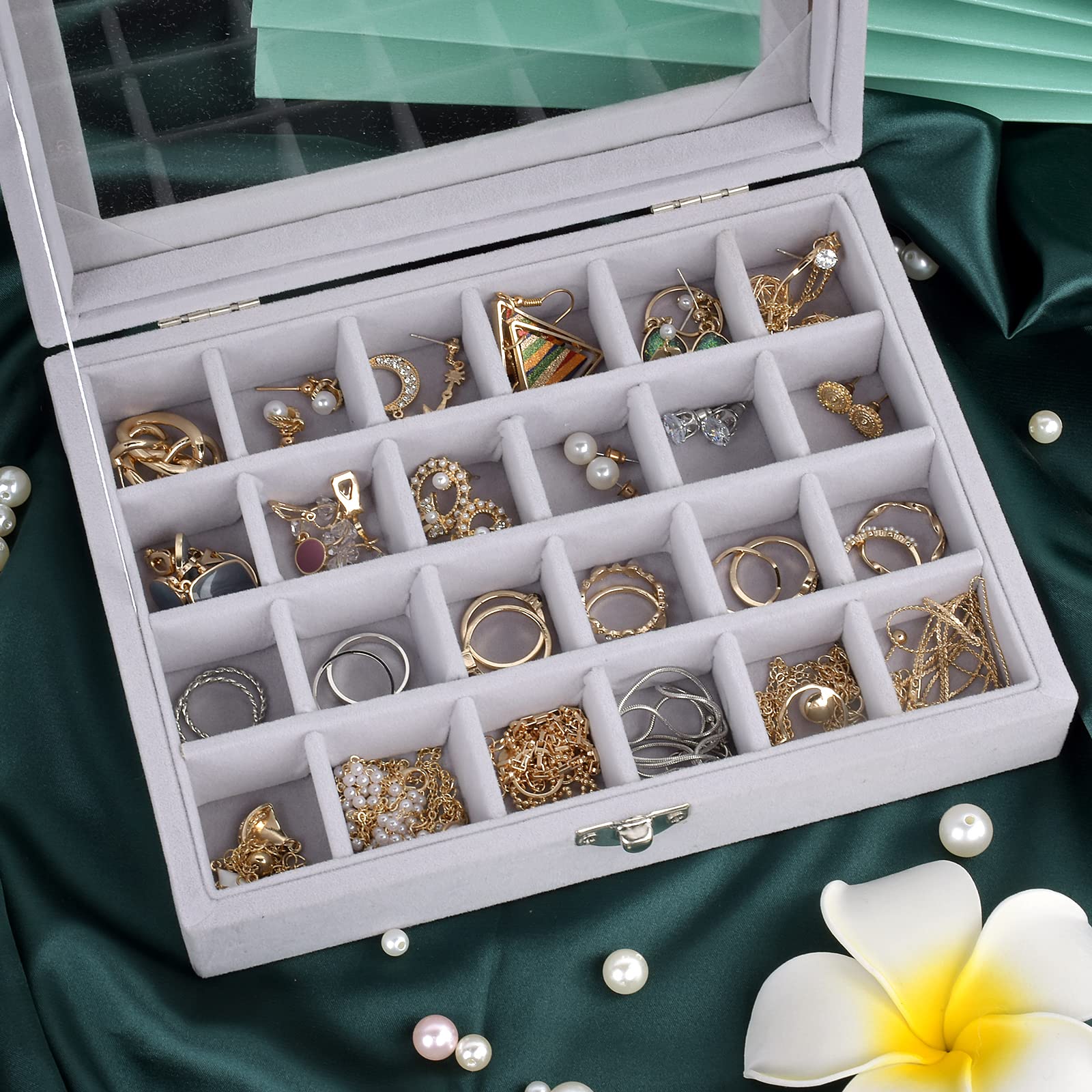 Boîtes à Bijoux Et Présentoirs Oirlv Boîte à Bijoux En Bois Massif 9 Fentes Pour Bagues, Boucles D'oreilles, Boîte à Bijoux Pour Femme, Boîte à Bijoux, Organisateur De Boissons Boite A Bijoux