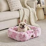 Washable Orthopedic Dog Bed,Rectangle Fleece & Luxury Pet Bed with Removable Zipper Cover & Anti-Slip Bottom,Suitable for Medium Large Dogs,30x25x7.5inches,Cream and Came