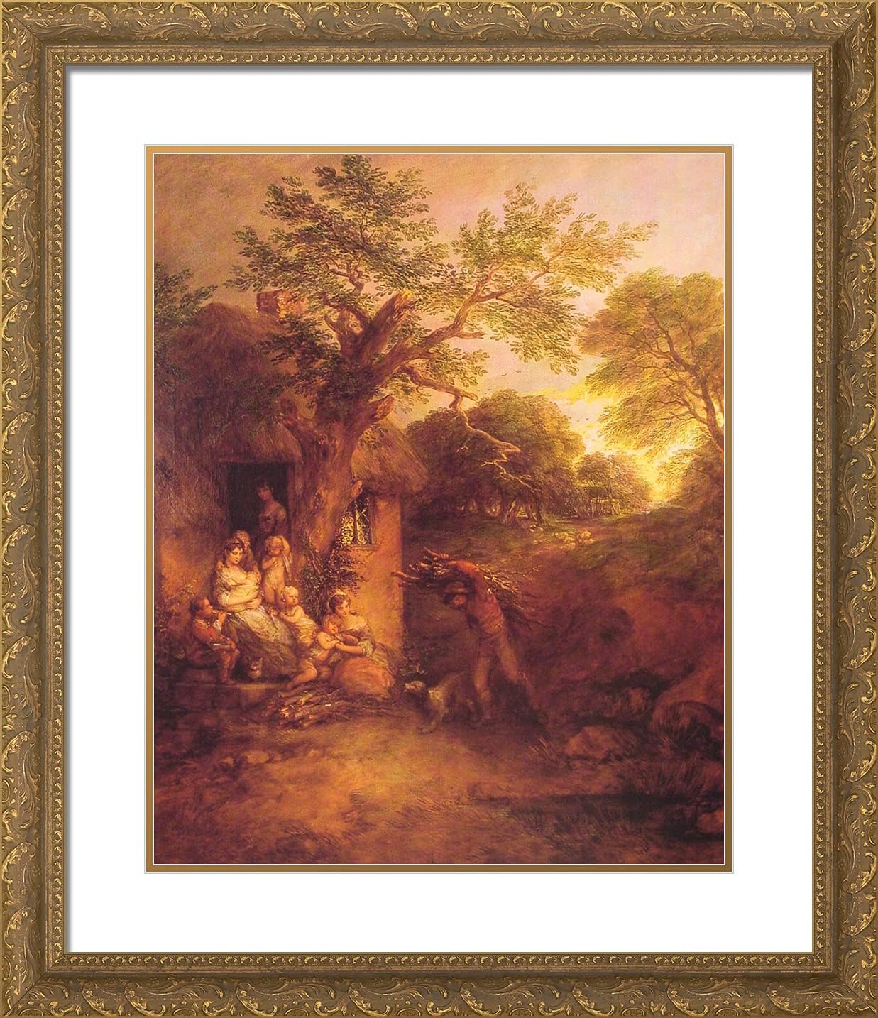 ArtDirect Gainsborough, Thomas 20x23 Gold Ornate Framed Art Print with Double Matting Titled: The Woodcutters House