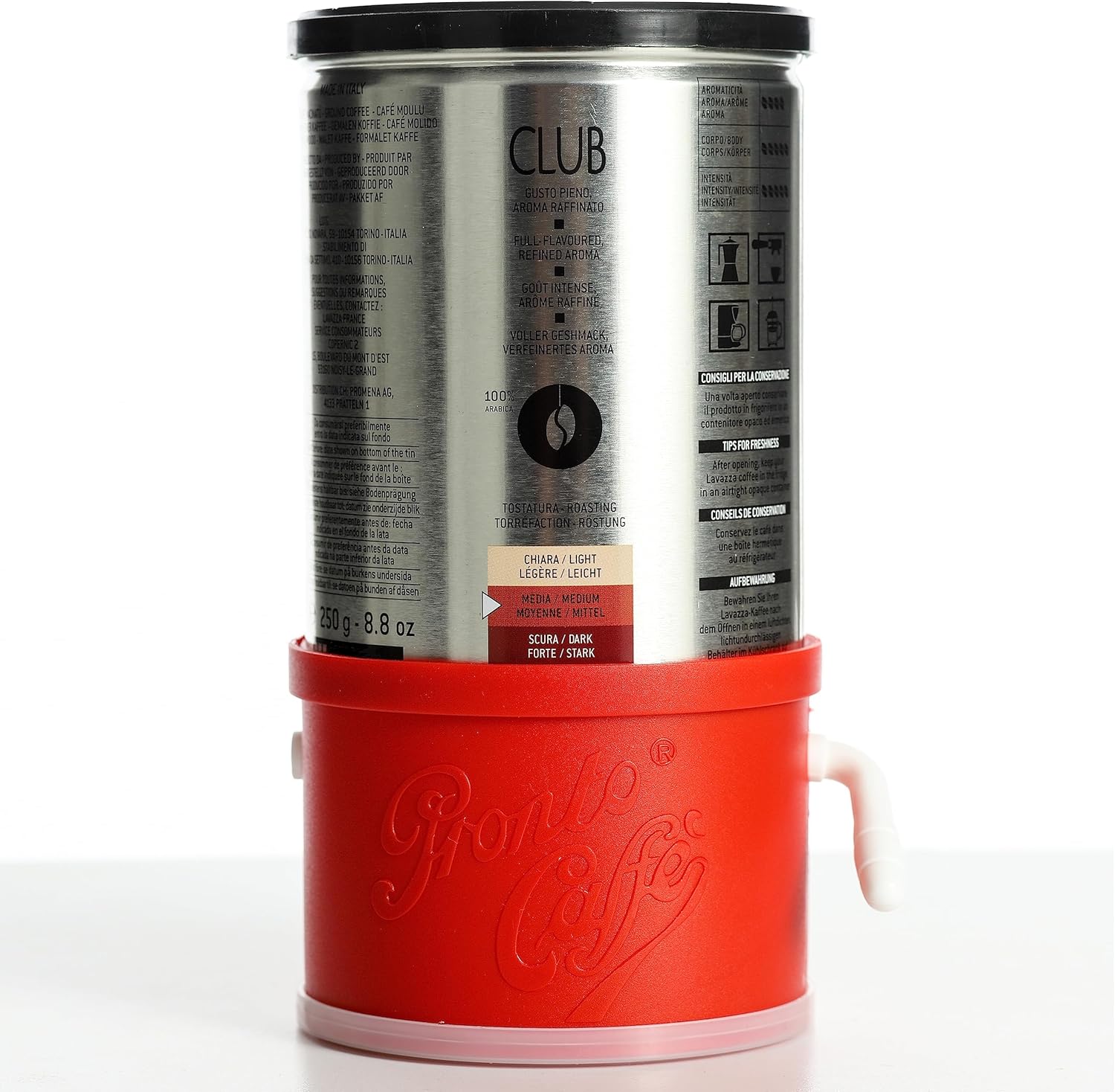 LAVATELLI 159 Pronto Caffe Glass Storage Box Plastic 13 x 11 x 20 cm Red