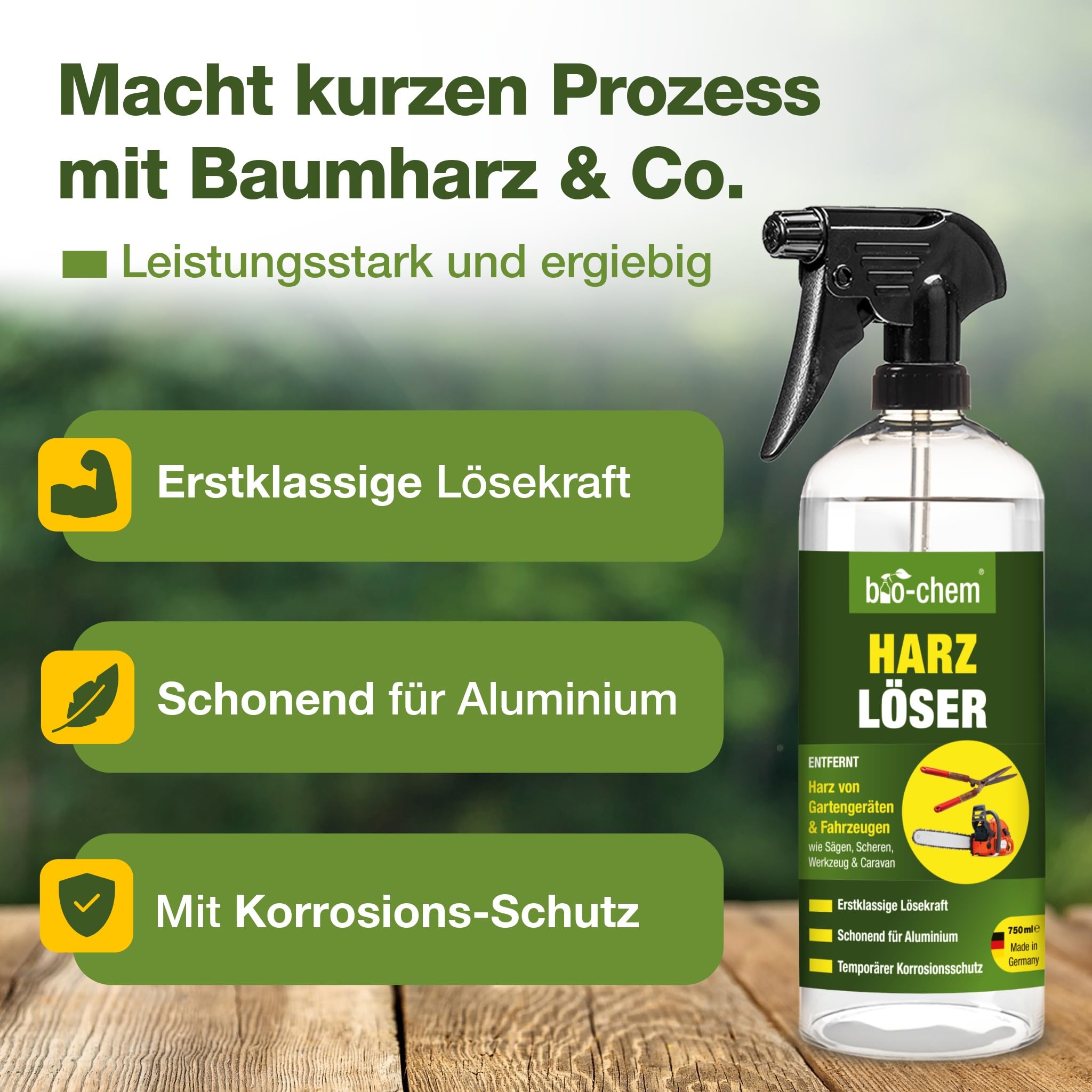 bio-chem Harzlöser Harzentferner 20L Kanister | Für Gartengeräte und Werkzeuge aller Art | schnellwirkender Harzentferner